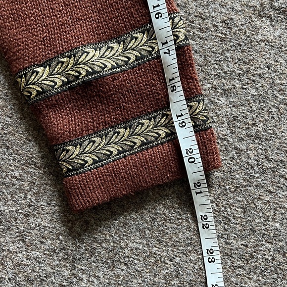 Vintage Alexa Grace Brown Leaves Cardigan Sweater Fall Autumn Grannycore Size S - Picture 8 of 12